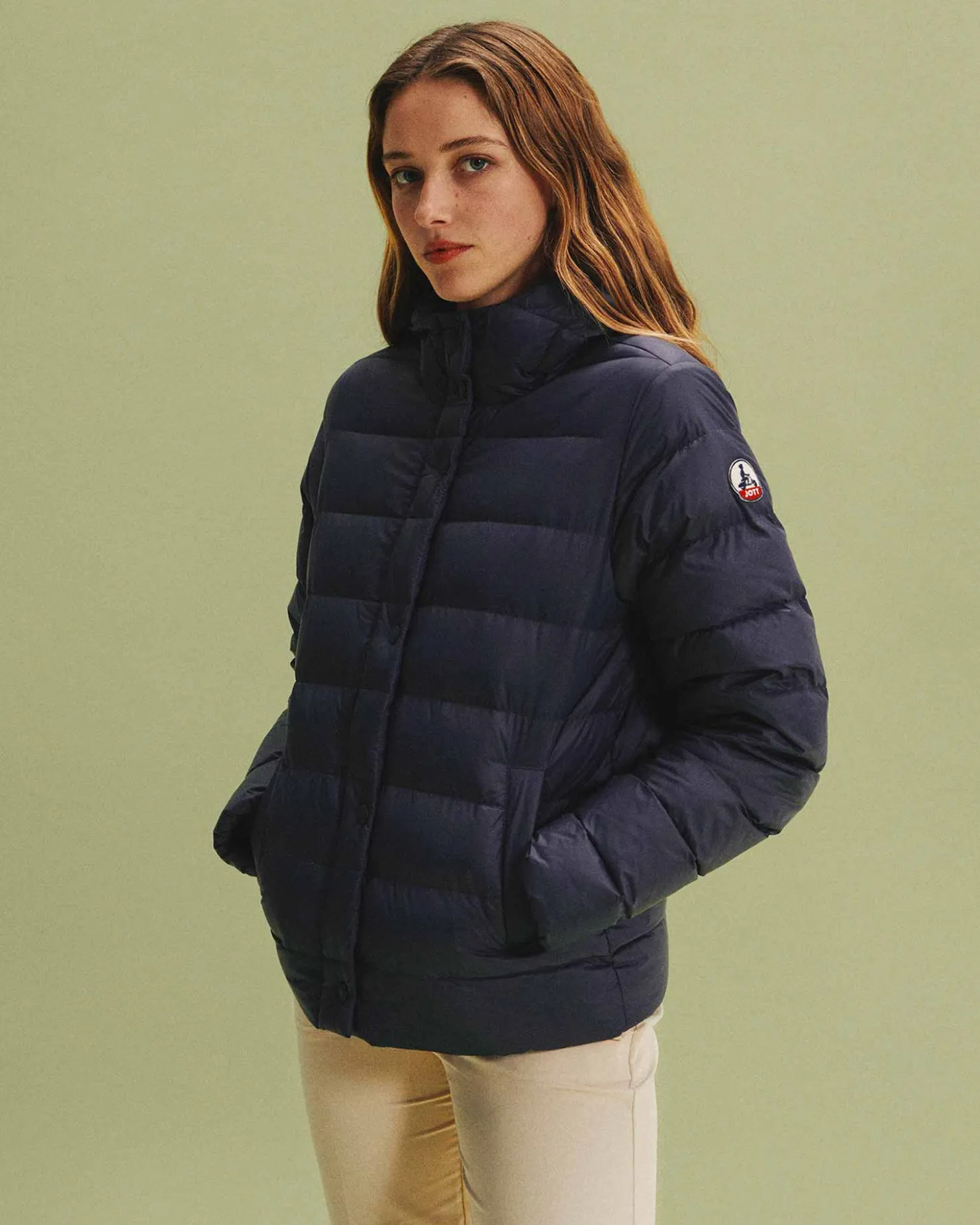 JOTT Marine Jane Straight Hooded Puffer Jacket 104 Navy Fashion