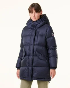 JOTT Navy Delhi Great Cold Hooded Down Jacket 104 Marine Cheap