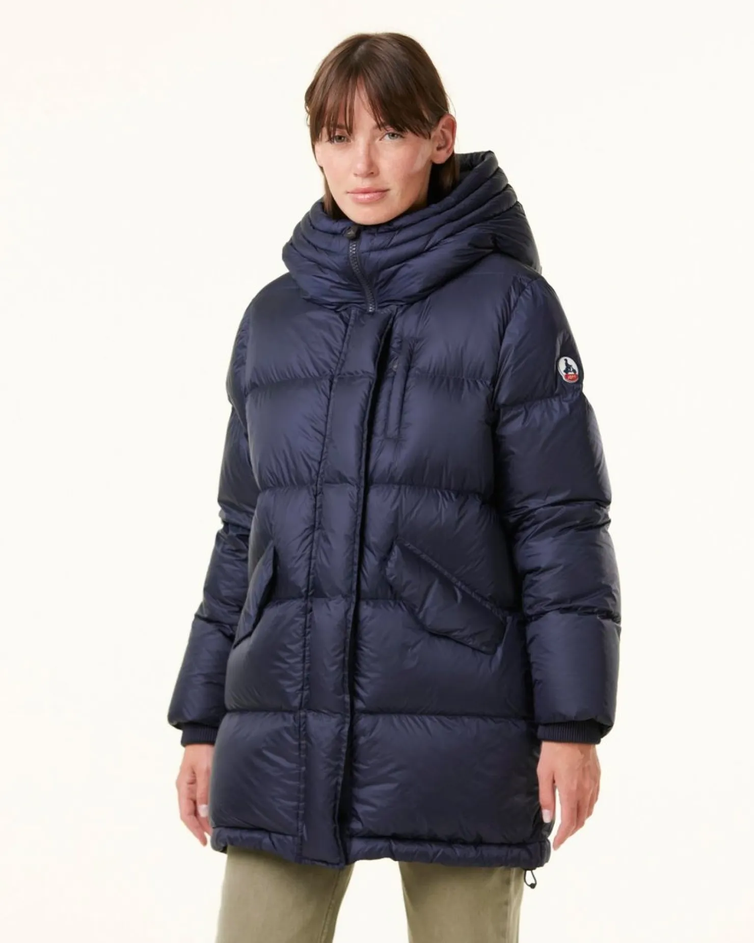 JOTT Navy Delhi Great Cold Hooded Down Jacket 104 Marine Cheap