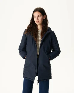 JOTT Navy Roma Reversible Long Down Jacket 104 Marine Cheap