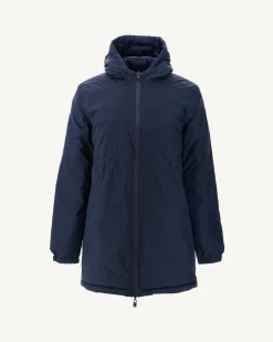 JOTT Navy Roma Reversible Long Down Jacket 104 Marine Cheap