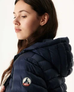 JOTT Navy Roma Reversible Long Down Jacket 104 Marine Cheap