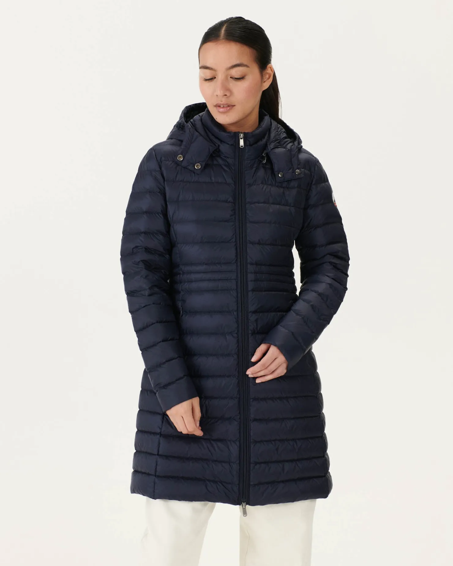 JOTT Navy Vero Long Hooded Puffer Jacket 104 Navy Hot