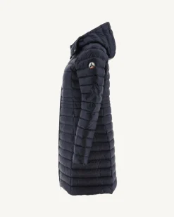 JOTT Navy Vero Long Hooded Puffer Jacket 104 Navy Hot