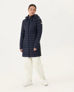 JOTT Navy Vero Long Hooded Puffer Jacket 104 Navy Hot