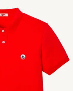 JOTT Organic Cotton Polo Shirt Bright Red Marbella 318 Fire Red Hot