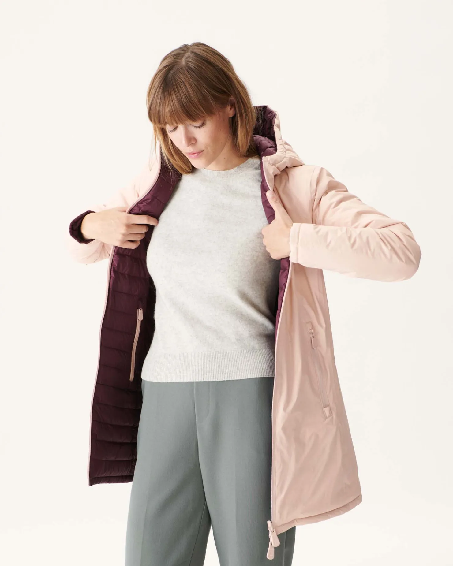 JOTT Pale Pink/Moscow Aubergine Reversible Down Jacket 454 Pale Pink/Aubergine Flash Sale