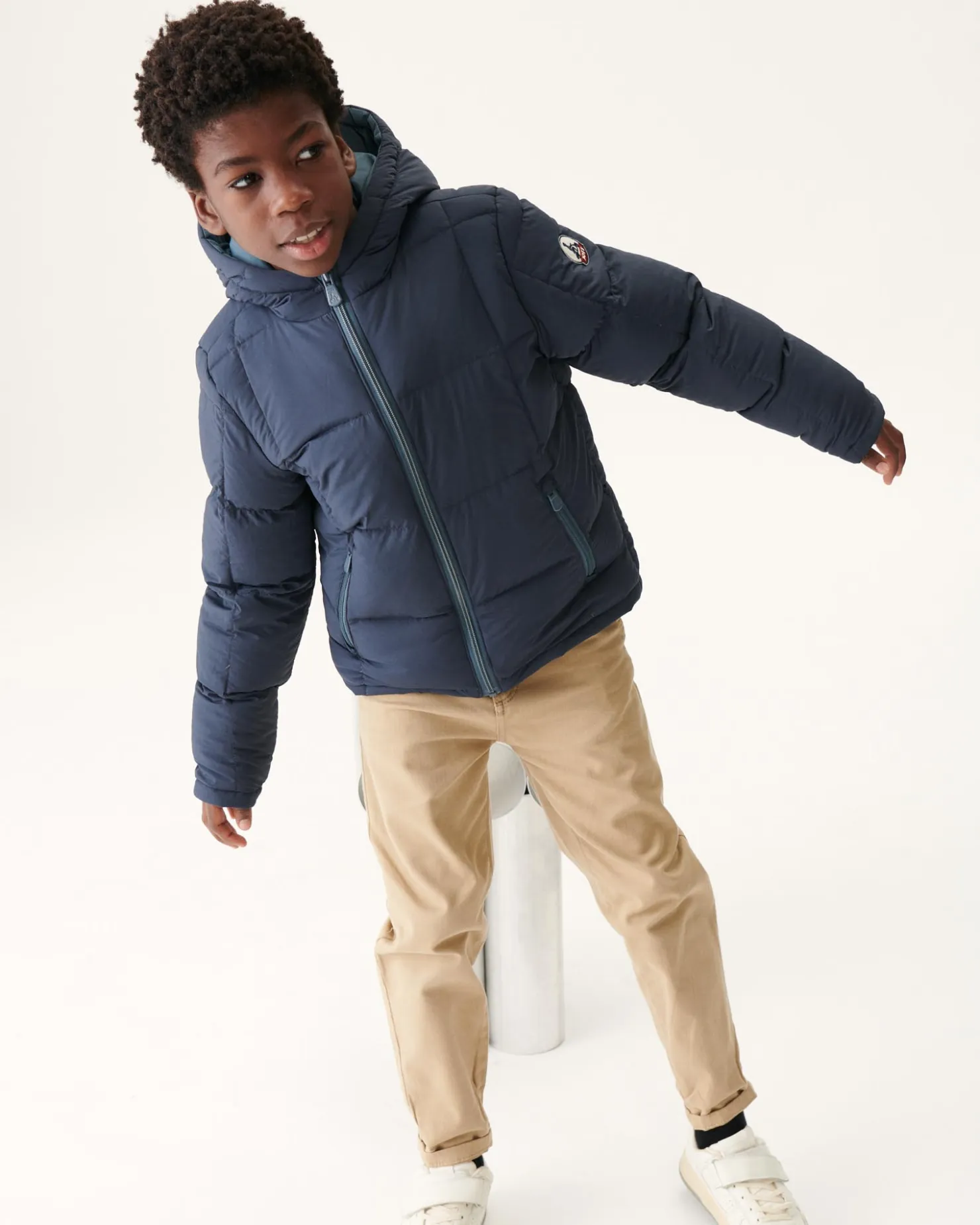 JOTT Reversible Hooded Down Jacket For Children Blue/Navy Yoko 109 Navy Blue Best Sale
