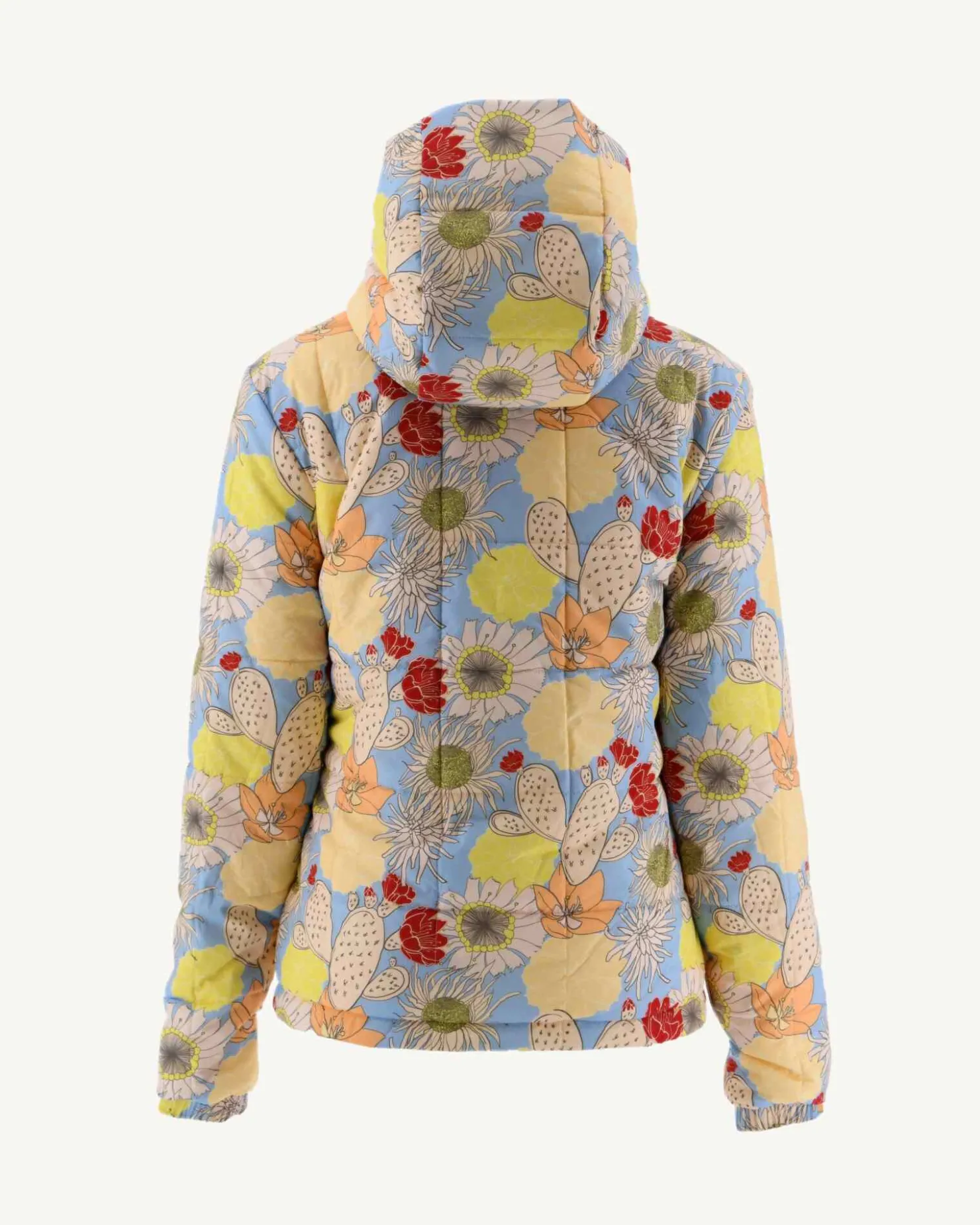 JOTT Reversible Hooded Down Jacket Ultralight Ecru/Bohemian Blue Kara 8953 Off-White/Bohemian Blue New