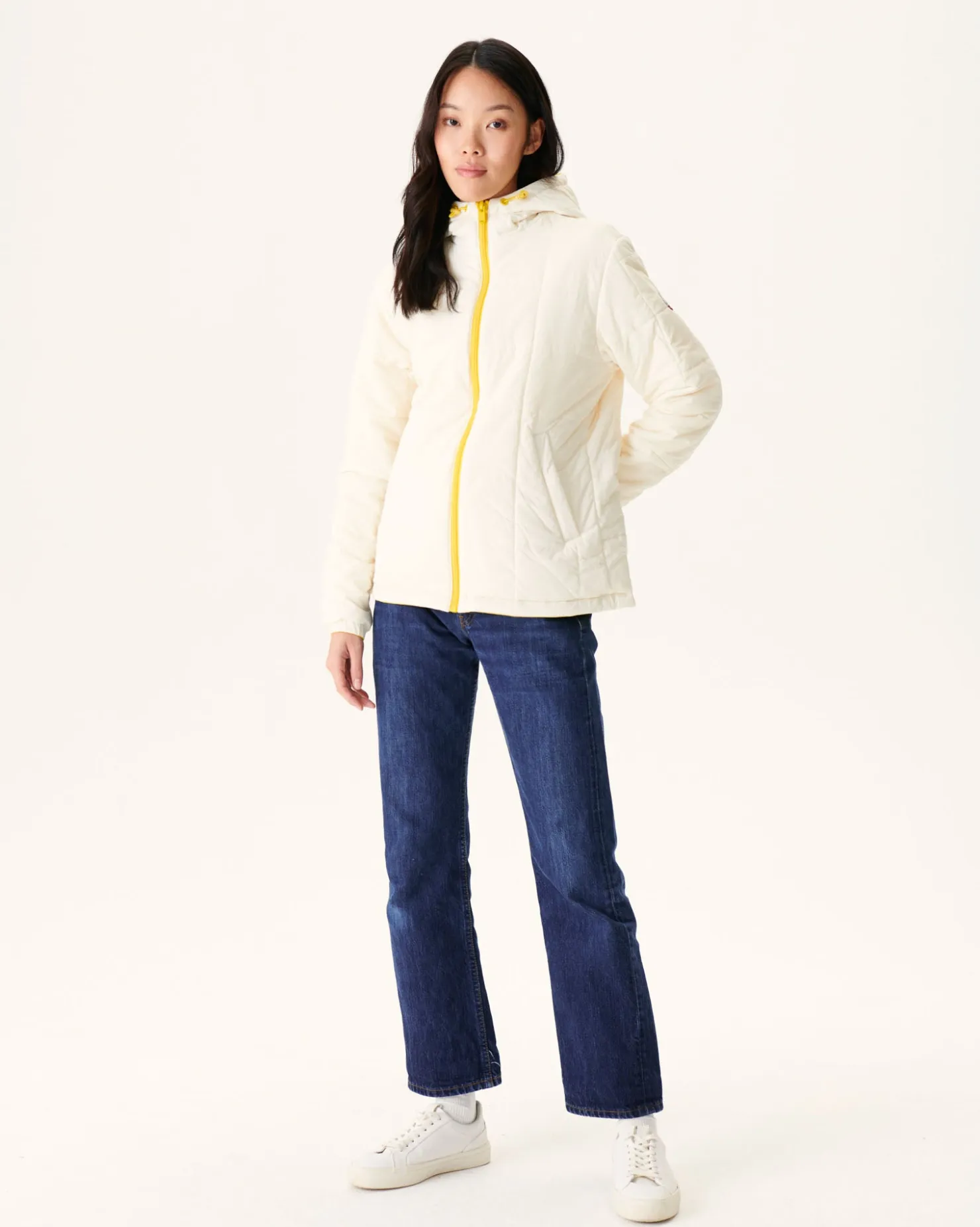 JOTT Reversible Hooded Down Jacket Ultralight Lemon/Ecru Kara 6311 Lemon / Off-White Flash Sale