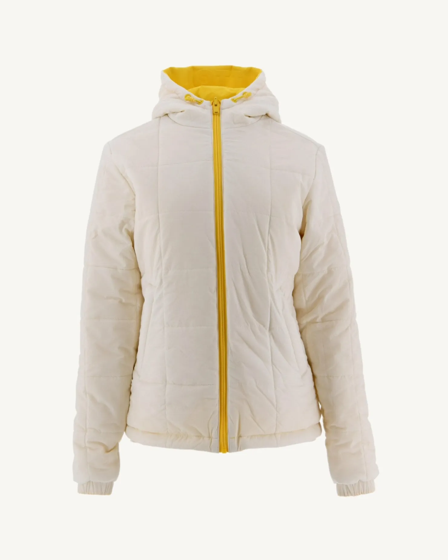 JOTT Reversible Hooded Down Jacket Ultralight Lemon/Ecru Kara 6311 Lemon / Off-White Flash Sale