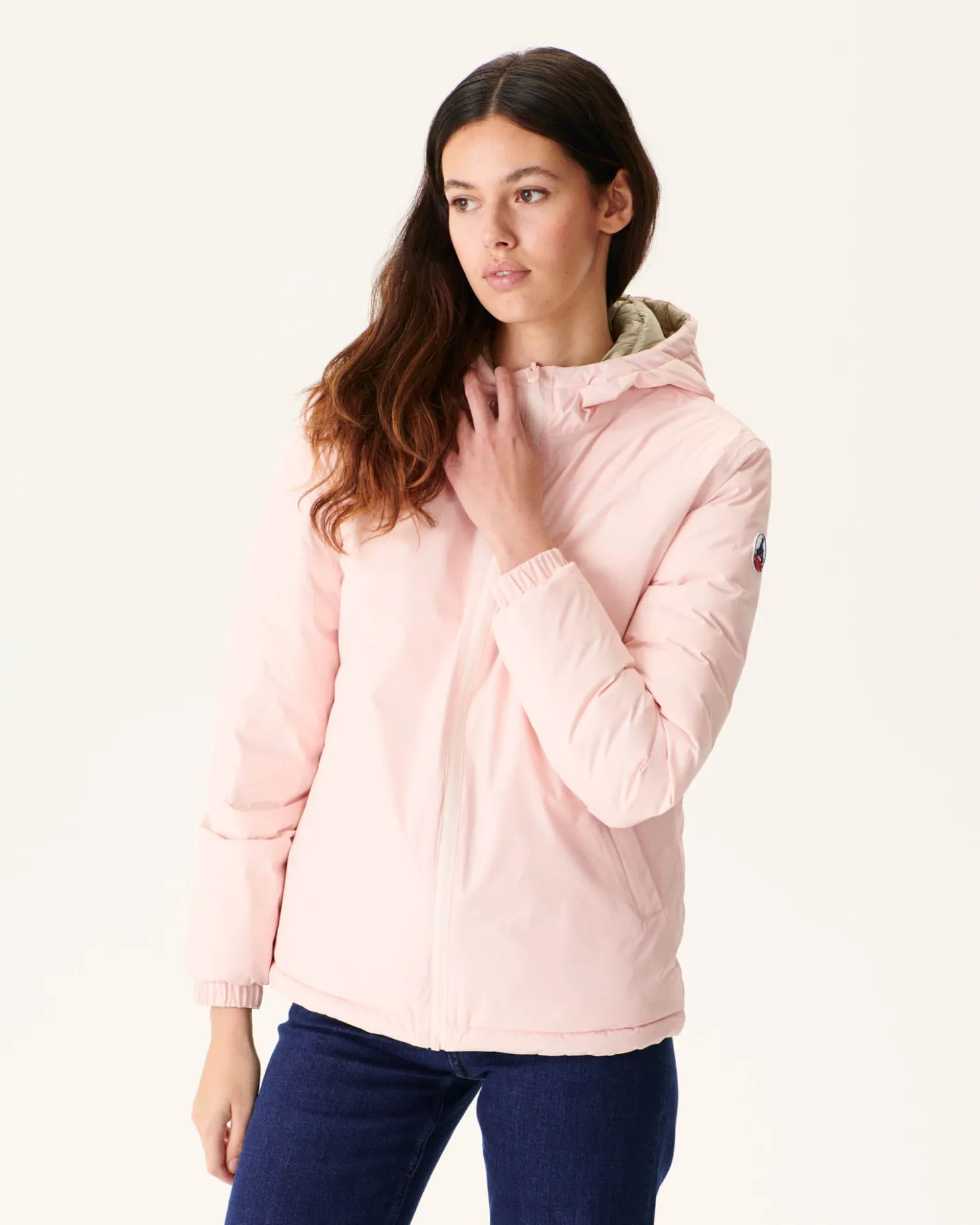 JOTT Reversible Hooded Down Jacket Light Pink/Vienna Beige 4630 Soft Pink / Beige Cheap
