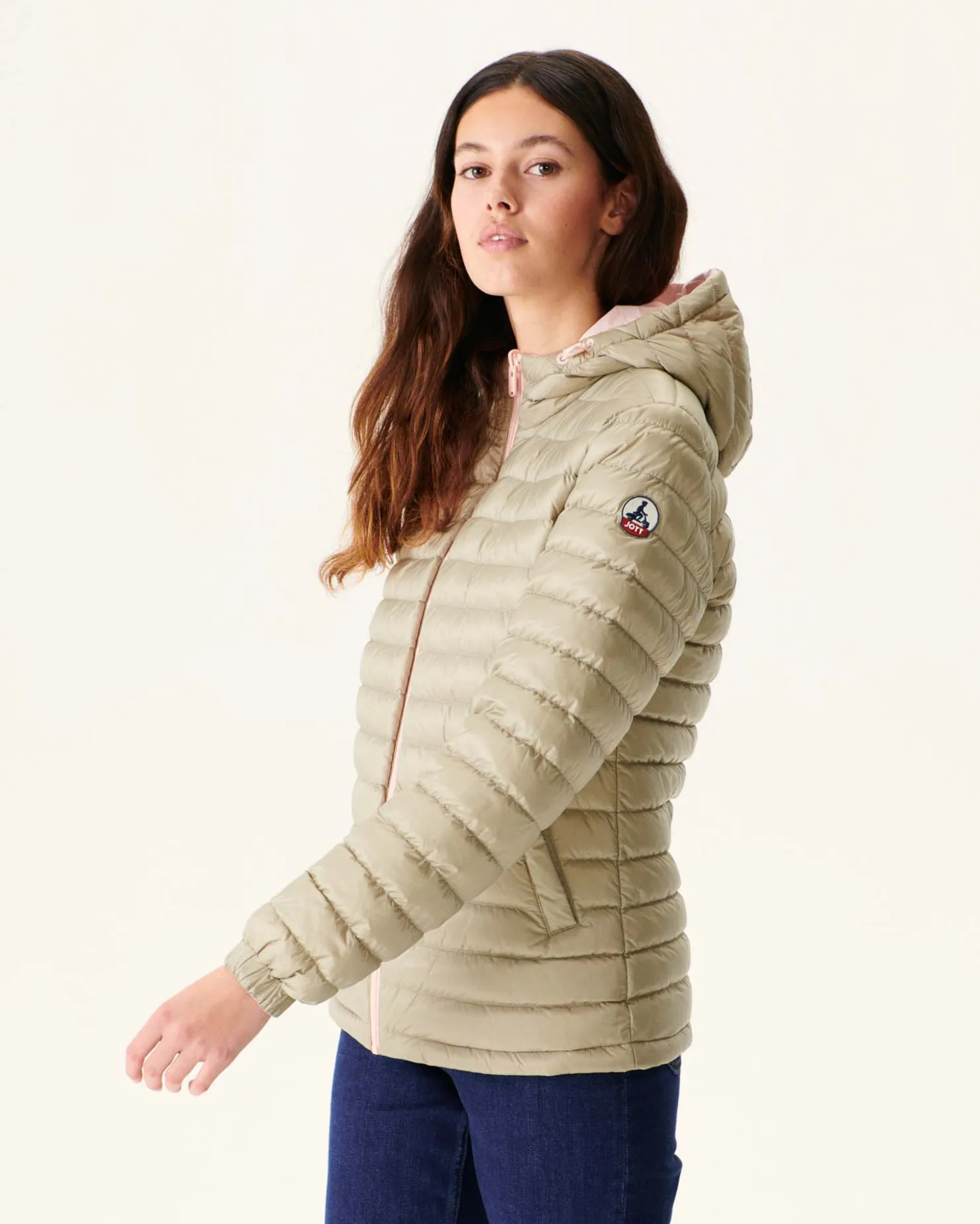 JOTT Reversible Hooded Down Jacket Light Pink/Vienna Beige 4630 Soft Pink / Beige Cheap