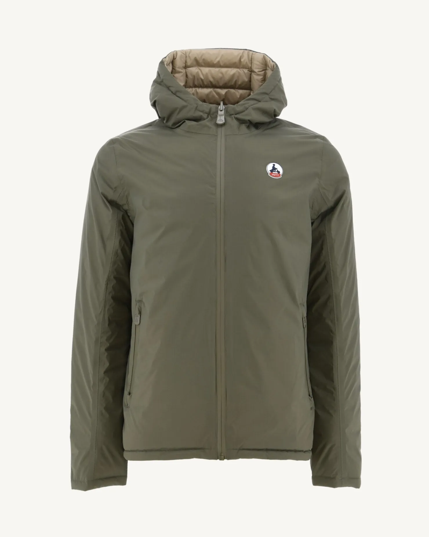 JOTT Reversible Hooded Puffer Jacket Army/Beige Bergen 852 Army/Beige Fashion