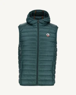 JOTT Sleeveless Hooded Down Jacket Dark Green Pat 203 Dark Green Sale