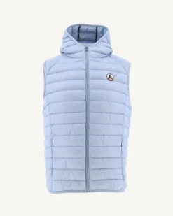 JOTT Sleeveless Hooded Padded Jacket Light Blue Pat 180 Soft Blue Clearance