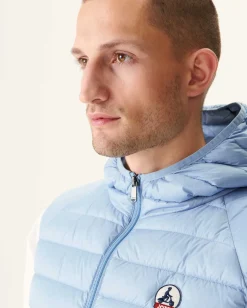 JOTT Sleeveless Hooded Padded Jacket Light Blue Pat 180 Soft Blue Clearance