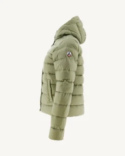 JOTT Straight Hooded Down Jacket Light Khaki Jane 247 Bush Outlet