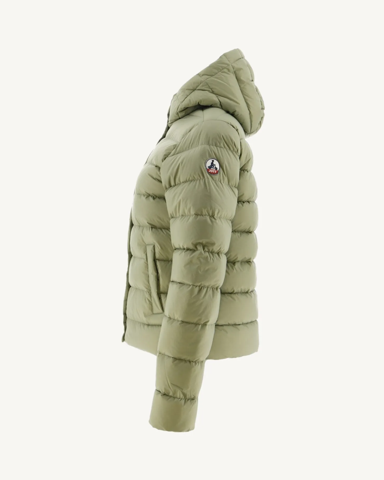 JOTT Straight Hooded Down Jacket Light Khaki Jane 247 Bush Outlet