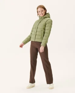 JOTT Straight Hooded Down Jacket Light Khaki Jane 247 Bush Outlet