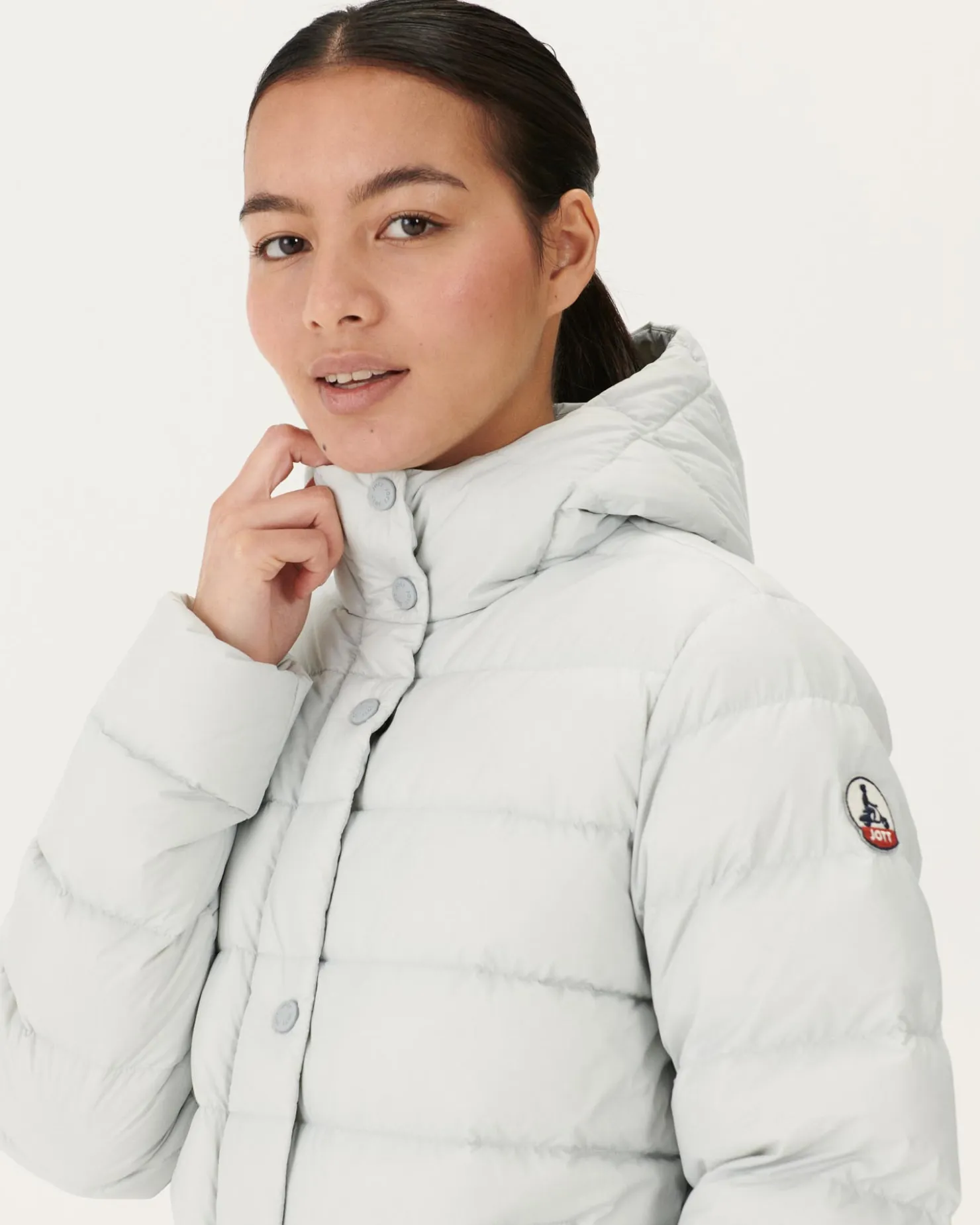 JOTT Straight Hooded Padded Jacket Light Gray Jane 532 Soft Gray Flash Sale