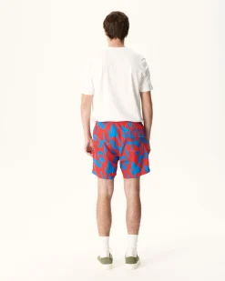 JOTT Swim Shorts Camo Azure/Intense Red Biarritz 1832 Camo Azure / Fire Cheap