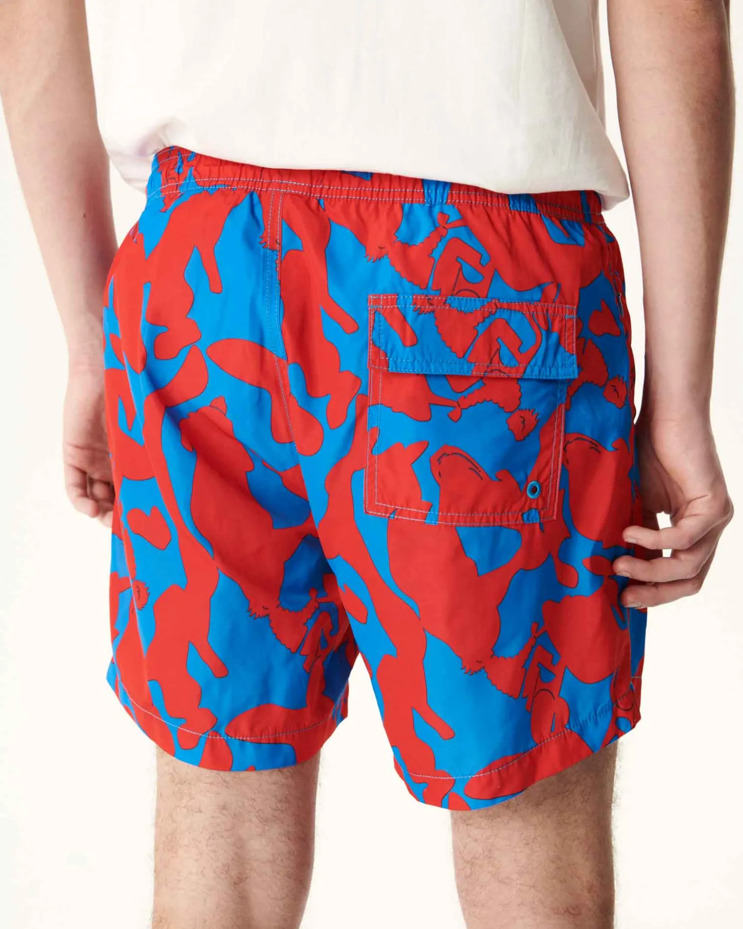 JOTT Swim Shorts Camo Azure/Intense Red Biarritz 1832 Camo Azure / Fire Cheap