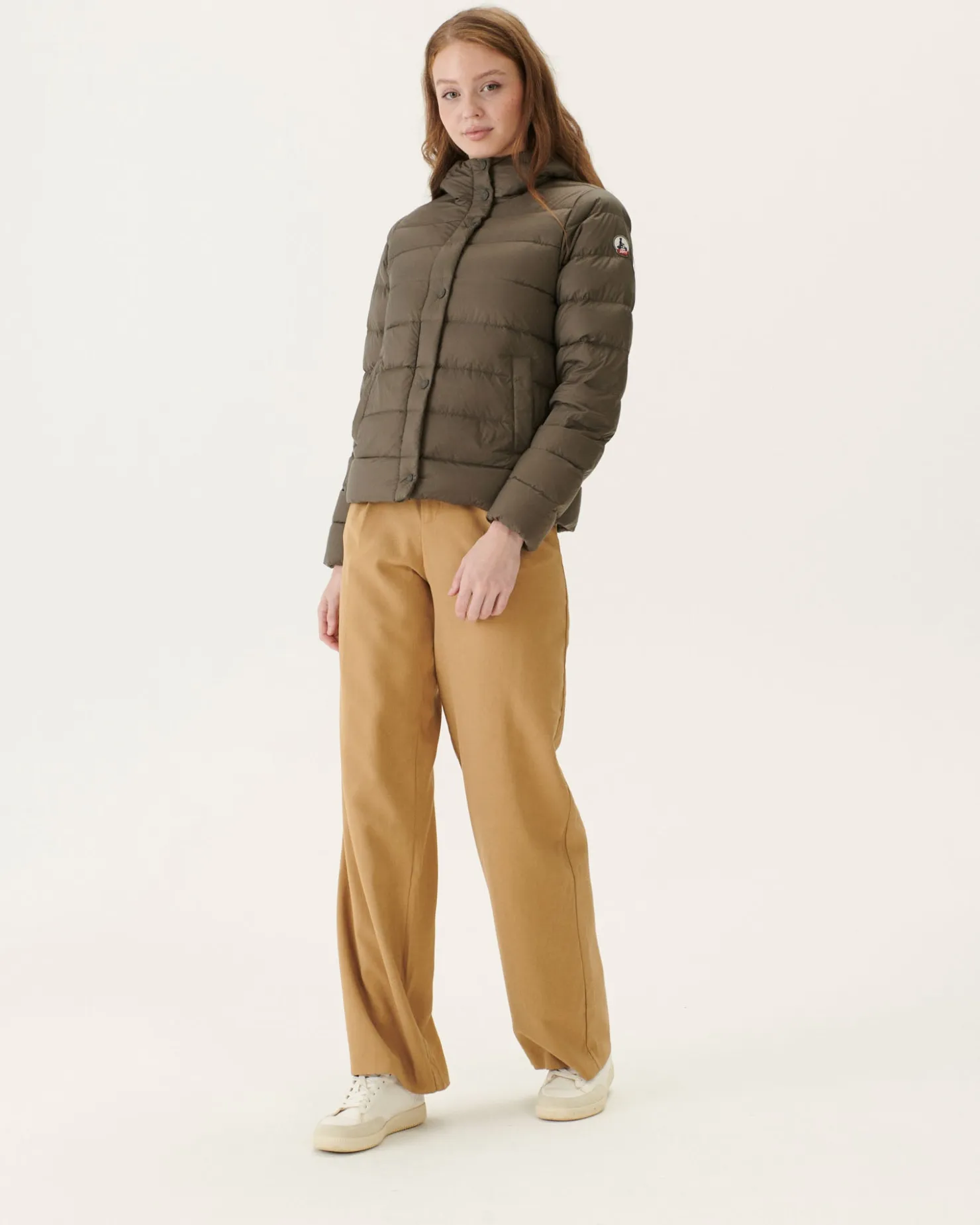 JOTT Taupe Jane Straight Hooded Padded Jacket 808 Mole Best Sale