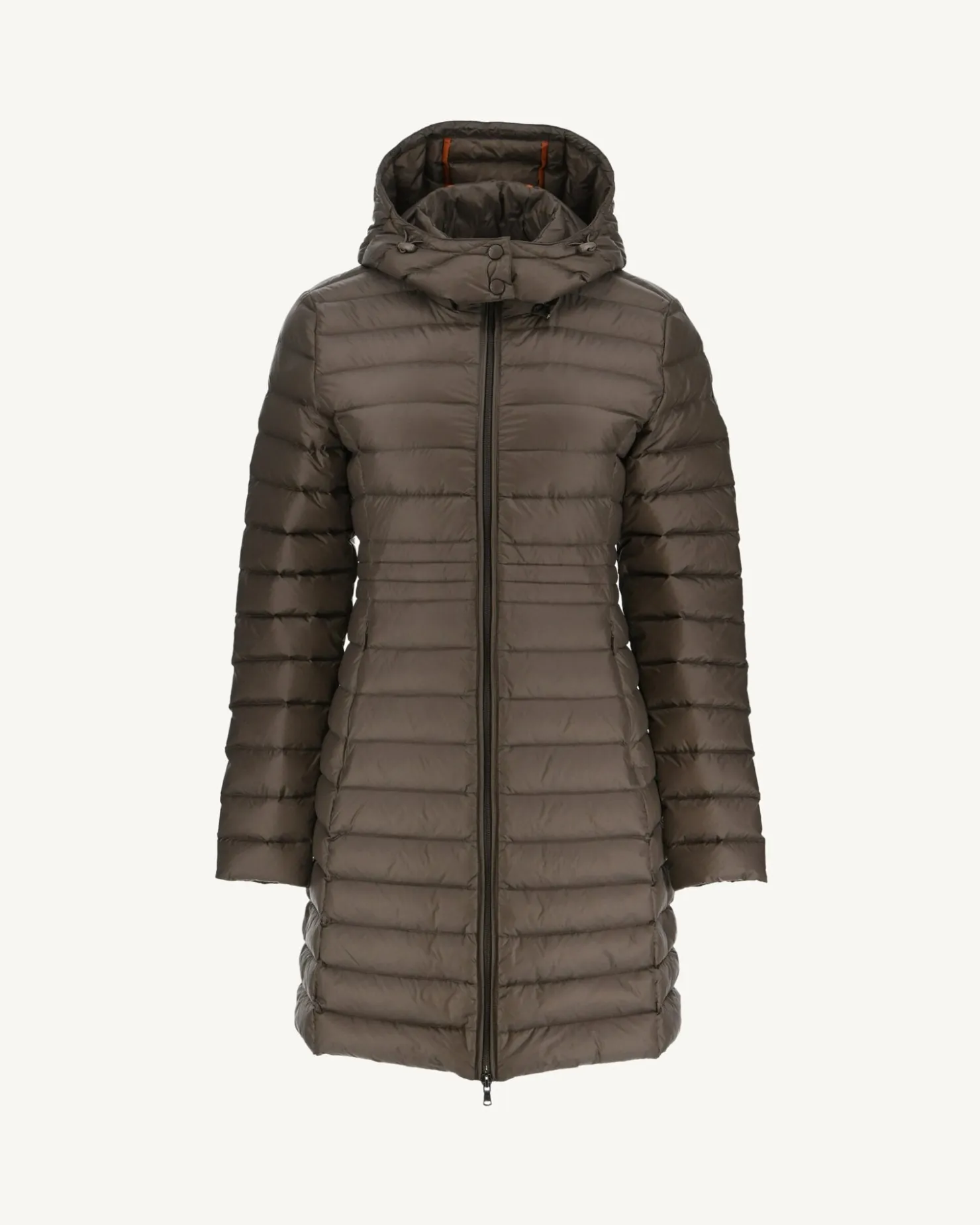 JOTT Taupe Vero Long Hooded Puffer Jacket 808 Mole Outlet