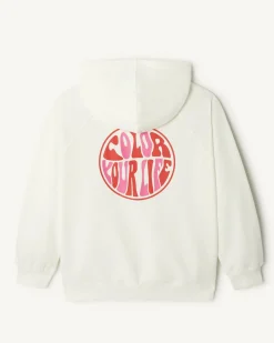 JOTT White Monteria Hooded Fleece Sweatshirt 901 White Clearance