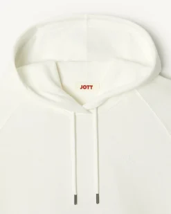 JOTT White Monteria Hooded Fleece Sweatshirt 901 White Clearance
