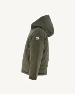 JOTT Zurich Children'S Bright Red Army/Monogram Reversible Down Jacket 2553 Army / Monogram Fire Red Cheap